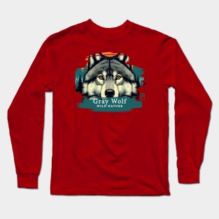 Gray Wolf - WILD NATURE - WOLF -5 Long Sleeve T-Shirt